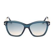 Tom Ford Turkosa solglasögon med blå/bruna gradientlinser Blue, Dam