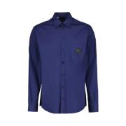 Dolce & Gabbana Essentiell Skjorta med Logotyp och Knappstängning Blue...