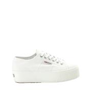 Superga Vita Textilsneakers för Kvinnor White, Dam