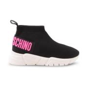 Love Moschino Platform Sneakers med Stretchskaft Black, Dam