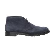 Tod's Blåa Mocka Ankelboots med Gummisula Blue, Herr