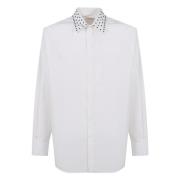 Valentino Garavani Stud Neck Bomullsskjorta White, Herr