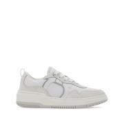 Salvatore Ferragamo Vita Sneakers med Gancini Print Logo White, Dam