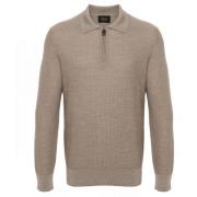 Brioni Beige Ull Polo Shirt Beige, Herr