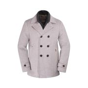 Moorer Vadderad dubbelknäppt peacoat Beige, Herr