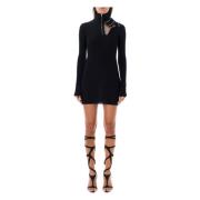Y/Project Svart dubbel krage mini klänning Black, Dam