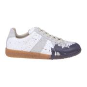 Maison Margiela Lädersneakers med målardetalj White, Dam