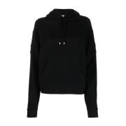 Saint Laurent Hoodie med logotyp Black, Dam