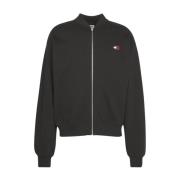 Tommy Jeans Svart Zip Sweatshirt Black, Herr