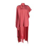 Taller Marmo Blush Pink Asymmetrisk Kaftan med Frans Pink, Dam