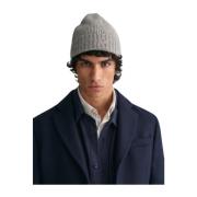 Gant Grå Shield Wool Beanie Gray, Herr