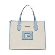 Guess G Status 2 Compartment Natural/Light Denim Väska Beige, Dam