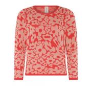 Skovhuus Blommig Jaquard Pullover i Lotus Pink Pink, Dam