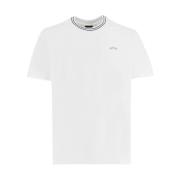 Paul & Shark Bomull Crew-neck T-shirt med Kontrasterande Ränder White,...