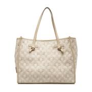 Gianni Chiarini Raffia Shopper med Logodetaljer White, Dam