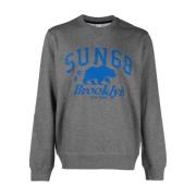 Sun68 Logo Print Sweatshirt Gray, Herr