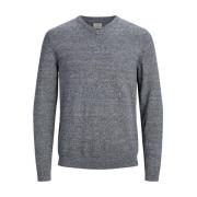 Jack & Jones Herr Basic Stickad V-Hals Blue, Herr