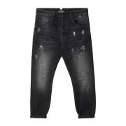 Gabba Målfärg Splatter Ripped Jeans Black, Herr