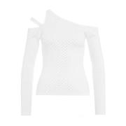 Liu Jo Glittrig Rhinestone Top med Utskärningar White, Dam