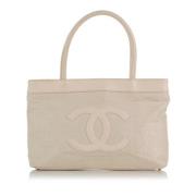 Chanel Vintage Pre-owned Canvas chanel-vskor Beige, Dam