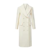 Veronica Beard Nalida Dickey Kappa - Ull och Cashmere Blandning White,...