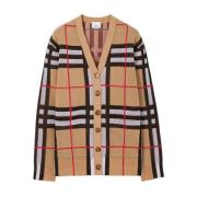 Burberry Vintage Check V-ringad kofta Beige, Dam