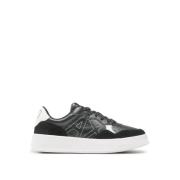 Armani Exchange Svarta Sneakers med Mockainsatser Black, Herr