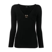 Pinko Svarta Sweaters med 4,5 cm Klack Black, Dam