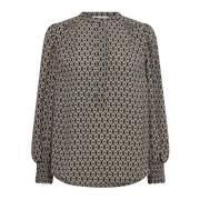 Co'Couture Feminin Svart Blus med Flora Print Black, Dam