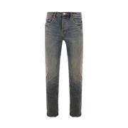 Purple Brand Slim-Fit Jeans i Indigo med Distressed Effekt Blue, Herr