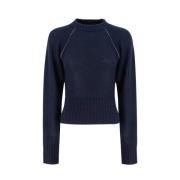 Fabiana Filippi Raffinerad Cashmere Crewneck Skjorta Blue, Dam