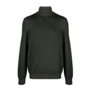 Barba Räfflad Ull Rollneck Tröja Green, Herr