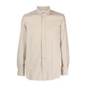 Boglioli Slim Fit Poplin Skjorta Beige, Herr