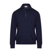 Gran Sasso Italiensk Ull Polo Tröja Blue, Herr