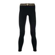 Versace Svarta Leggings för Kvinnor Aw23 Black, Dam