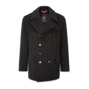 Gloverall Churchill Peacoat i svart Stewart-L Black, Herr