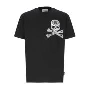 Philipp Plein Svart bomullst-shirt med kontrasterande logotyp Black, H...