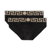 Versace Greca Border Briefs med Medusa Head Motif Black, Herr