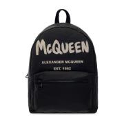 Alexander McQueen Grafisk ryggsäck Black, Herr