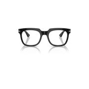 Persol Premium Acetat Fyrkantig Båge Glasögon Black, Unisex