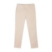 Canali Ljus Beige Stretch Bomulls Chino Byxor Beige, Herr