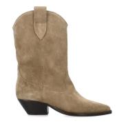 Isabel Marant Stängda Taupe Suede Cowboy Stövlar Brown, Dam