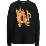 Palm Angels Logo Crew Neck Sweater Black, Herr