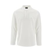 Emporio Armani Regular Fit Polo med tyg White, Herr