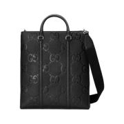 Gucci Svart Läder Toteväska Black, Dam