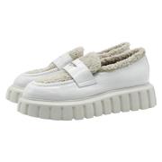 Voile Blanche Storm Grå Loafers med Ullfoder Beige, Dam