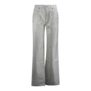 P.a.r.o.s.h. Silver Högmidjade Palazzo Jeans Gray, Dam