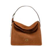 Pinko Stor Leaf Hobo Väska Brown, Dam