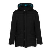 Trussardi Quiltad Parka med Avtagbar Huva Black, Herr