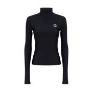 Coperni Hög hals T-shirt i enfärgad Black, Dam